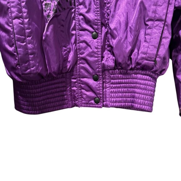 Vintage 80s Snuggler Ski Jacket – Purple & Orange Geometric – Size M - Picture 2 of 6